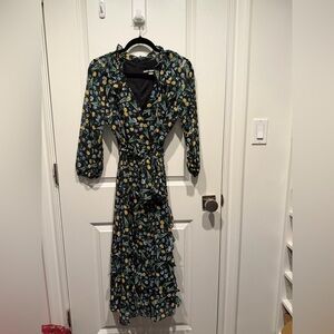 Karl Lagerfeld Black Floral Long Sleeve Dress